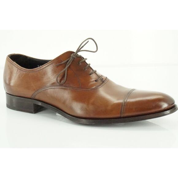 To Boot New York Men's Brown Leather Aidan Cap Toe Oxfords